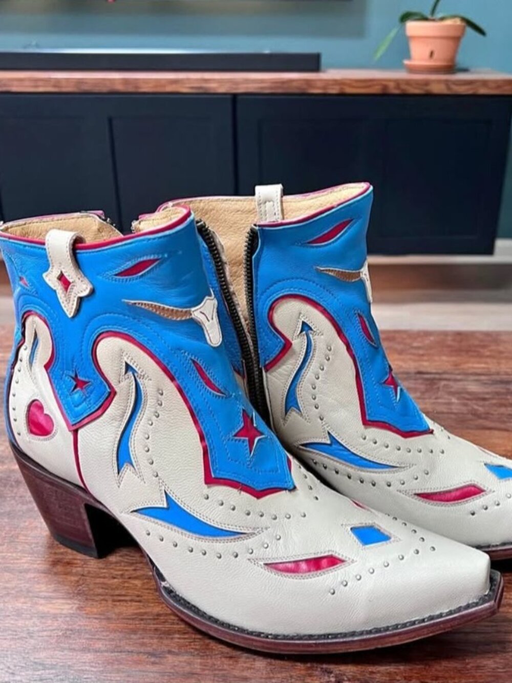 Old Gringo Yippee Ki Yay Patriotic Leather Ankle Cowboy Boots NWOB Size 10